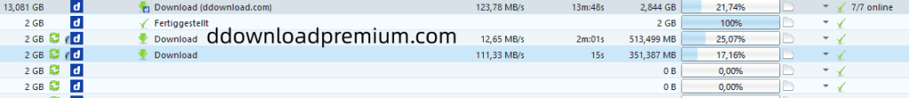 ddownload premium download speed
