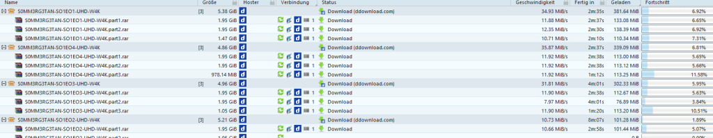 Echter DDownload Premium Download-Geschwindigkeitstest mit über 100 MB/s