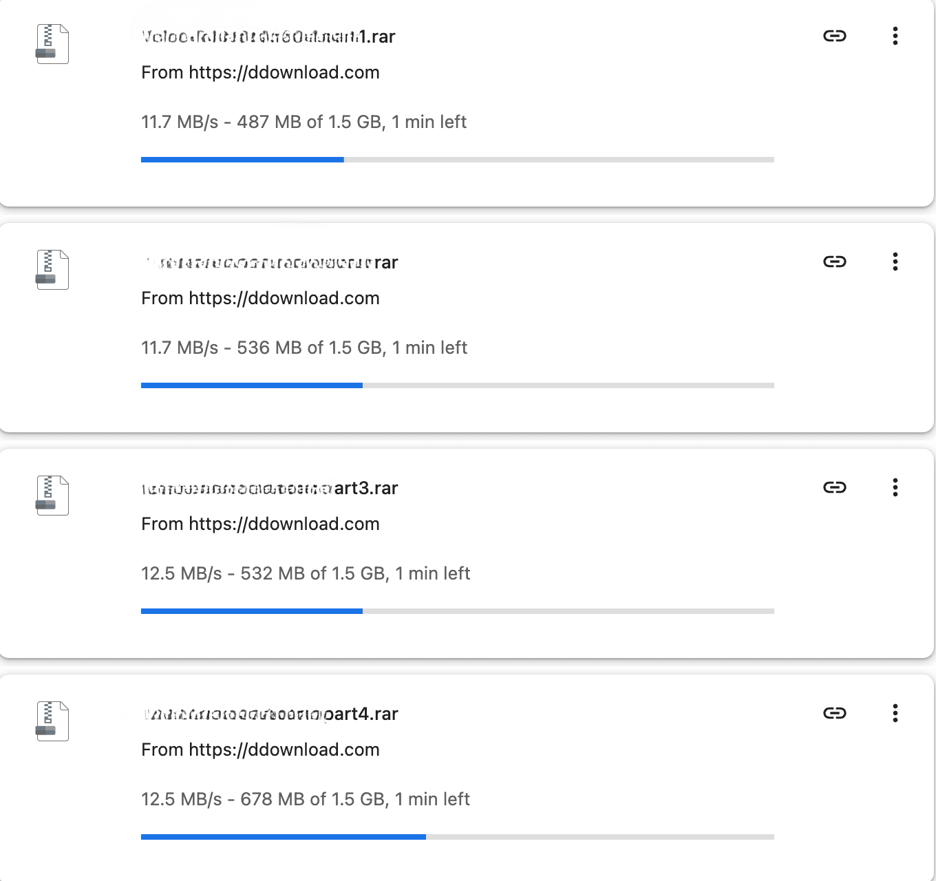 DDownload Premium browser speed test with several parallel downloads